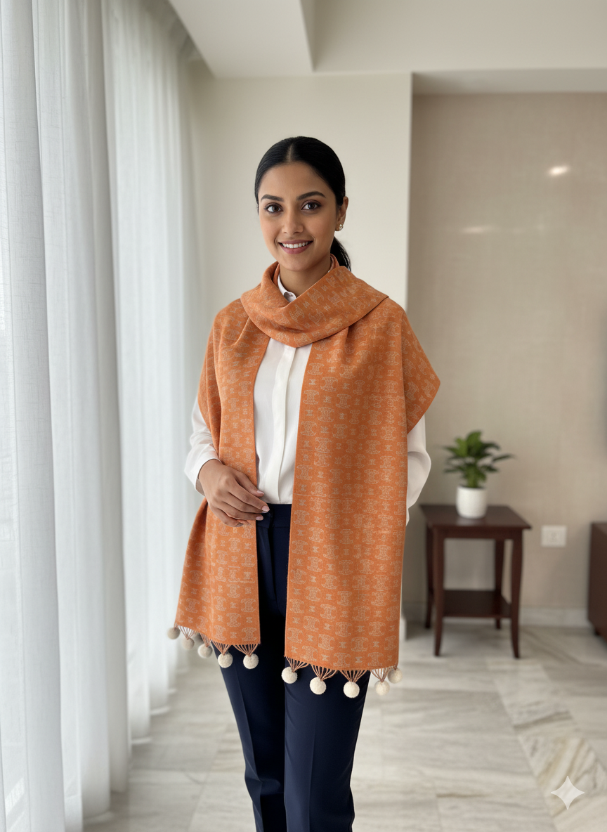 Warm Orange Hue Pom Poms