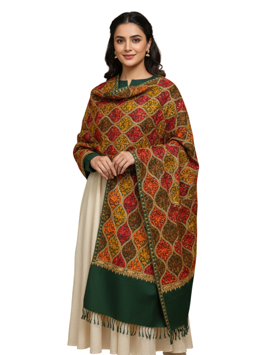 Heritage-Inspired Multicolor Kashmiri Stole
