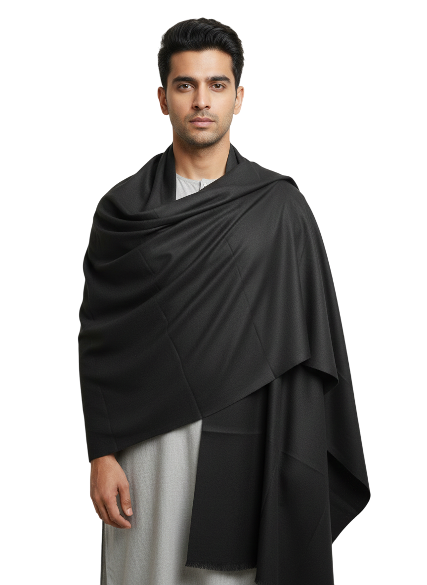 Men's Black Plain Lohi