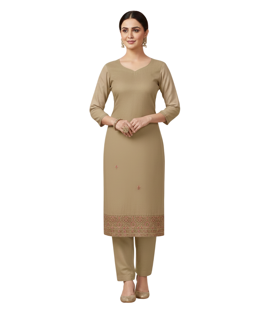 Unstitched Women's Winter Suit with Matching Shawl