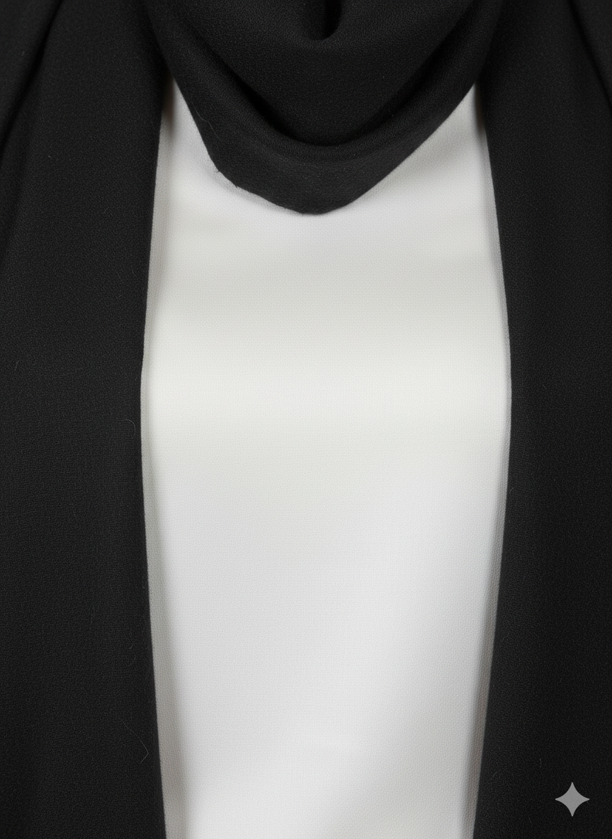 Classic Black Solid Stole
