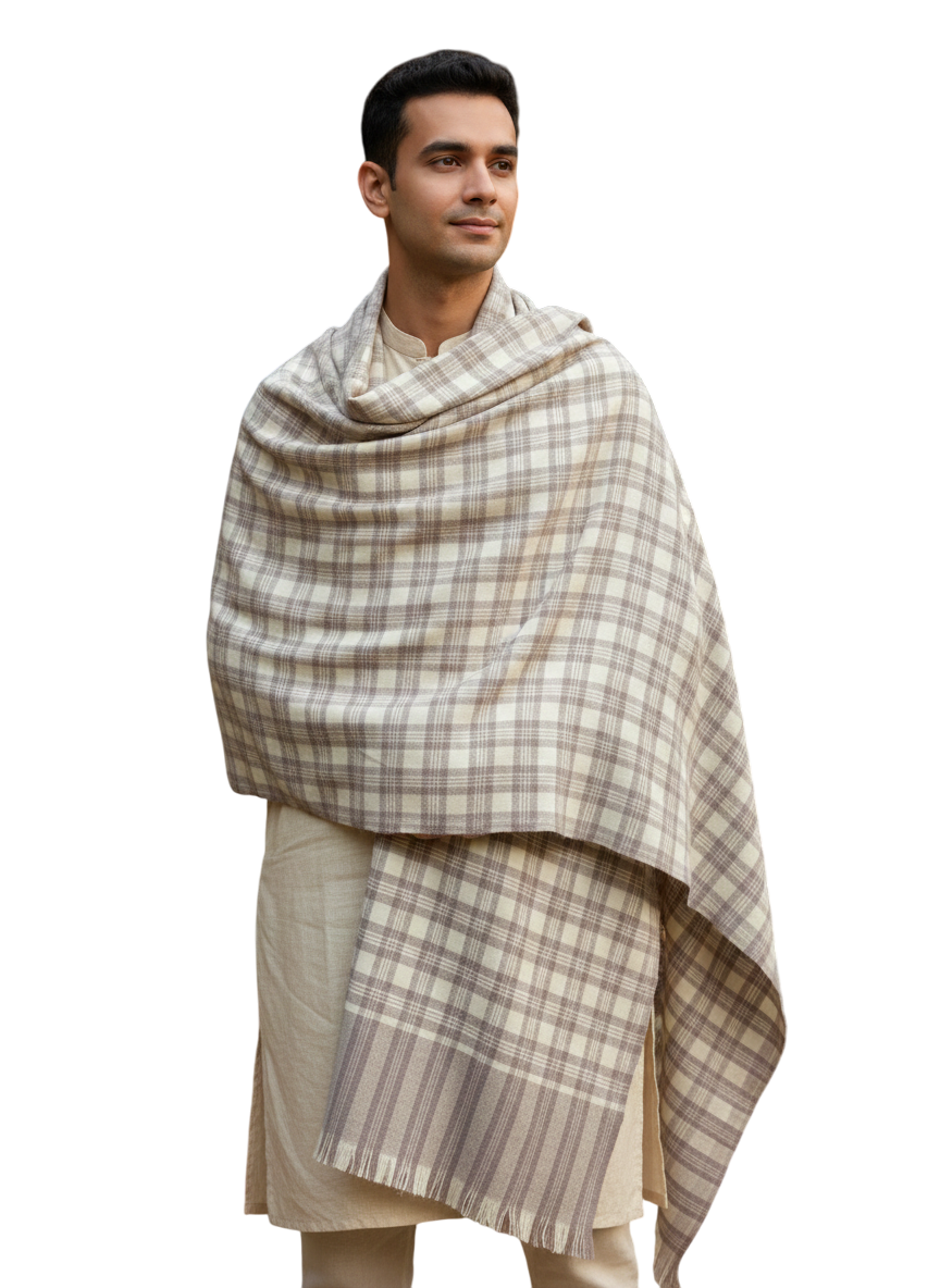 Men's Beige Check Lohi