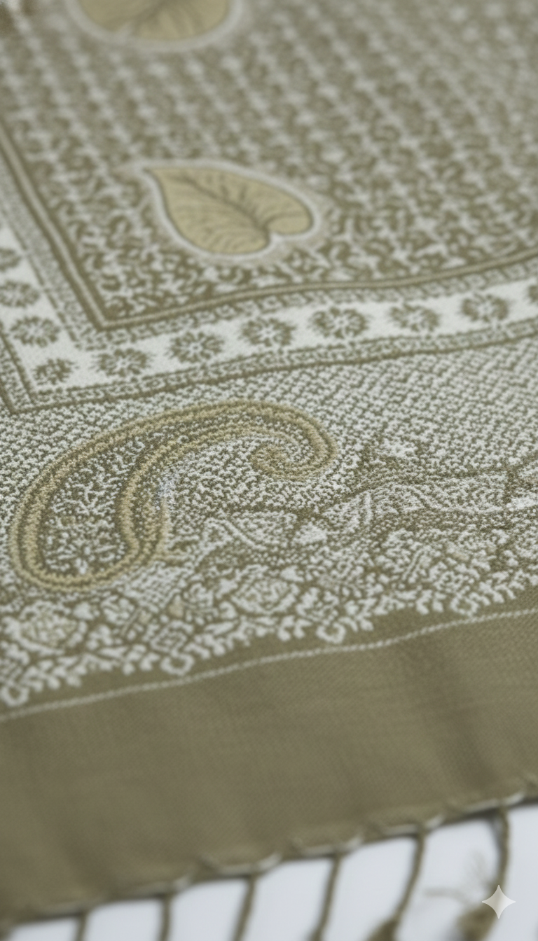 Premium Grey Women’s Embroidered Shawl – Royal Zari-Inspired Elegance