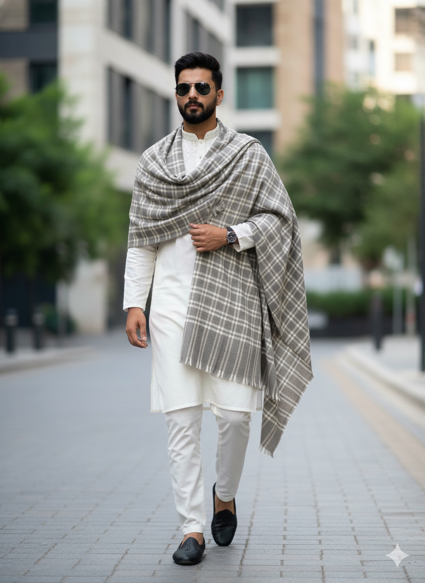 Men's Warm Beige with Subtle Border Accents Lohi