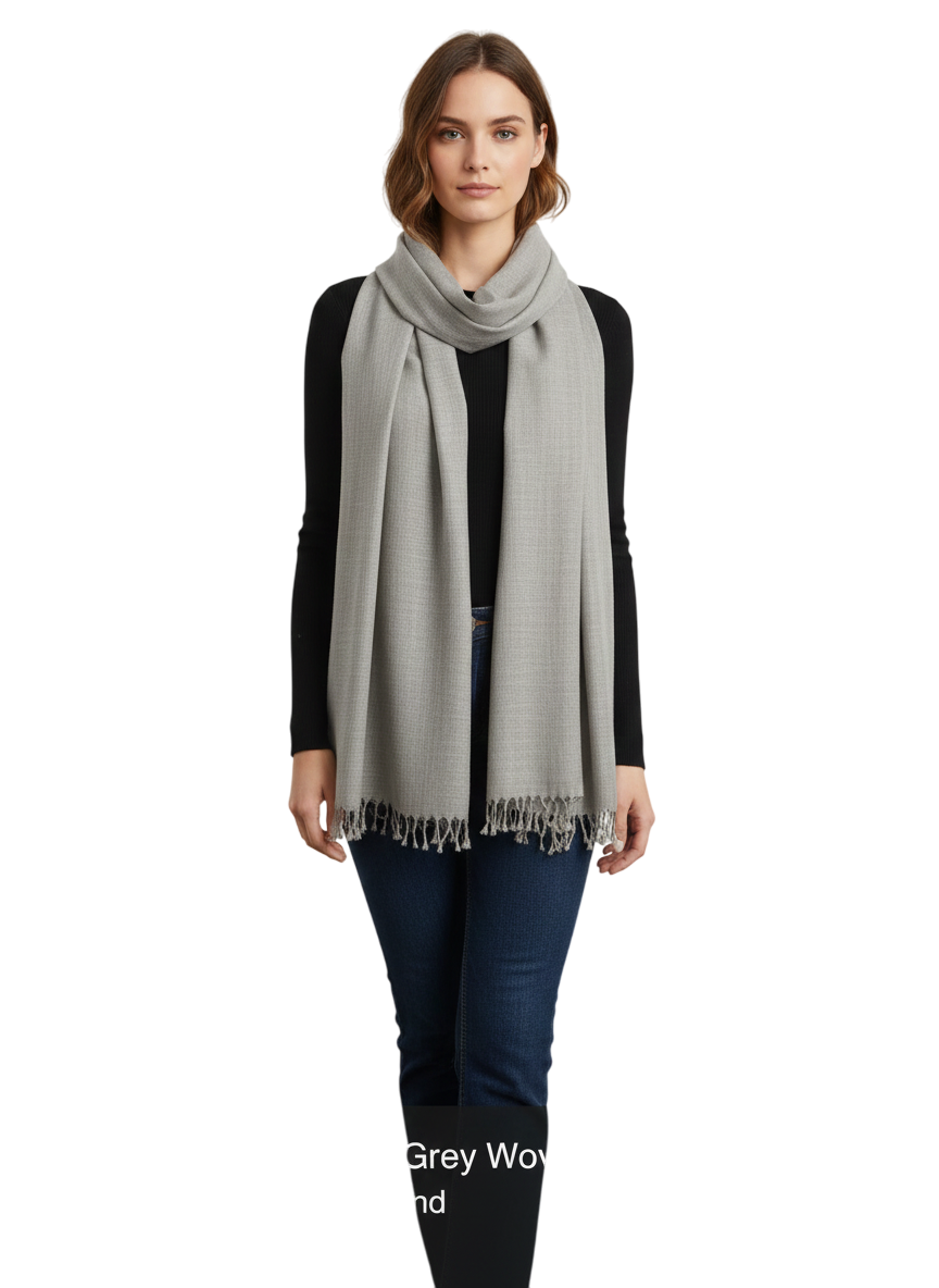 Classic Grey Solid Stole