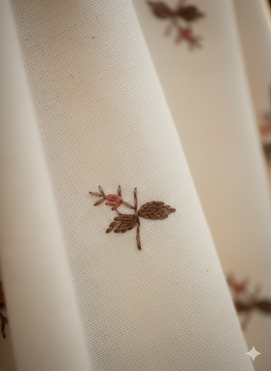 Elegant Ivory Kashmiri Stole with Handcrafted Border