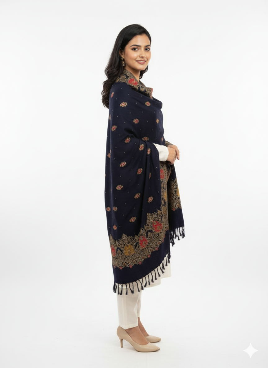 Royal Navy Cashmere-Feel Printed Stole – The Essence of Timeless Luxury