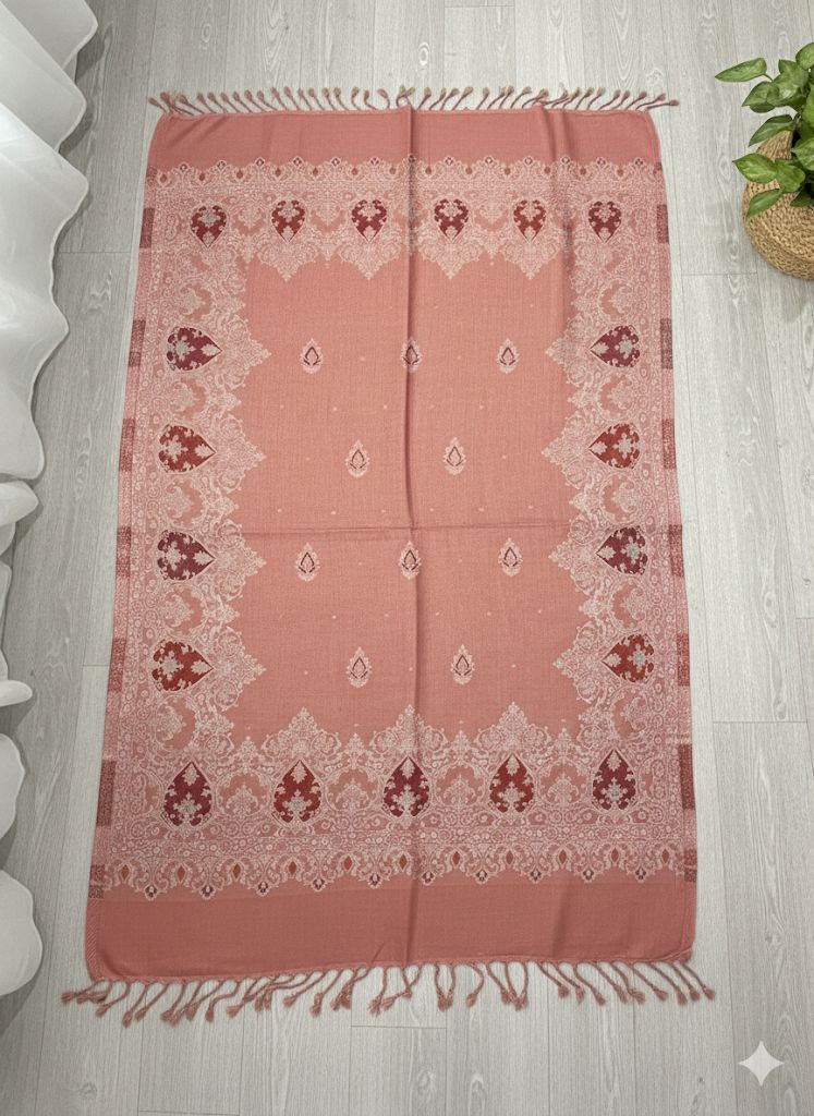 Dusty Rose Cashmere-Feel Printed Stole – The Essence of Timeless Luxury