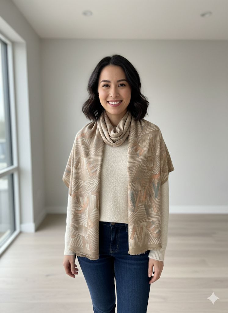 Latte Tones Genz Style Stole