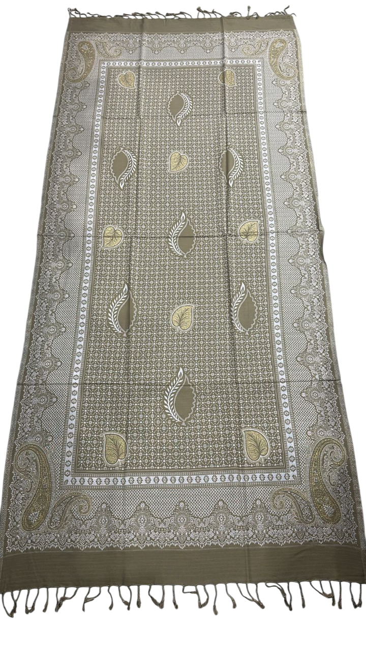 Premium Grey Women’s Embroidered Shawl – Royal Zari-Inspired Elegance